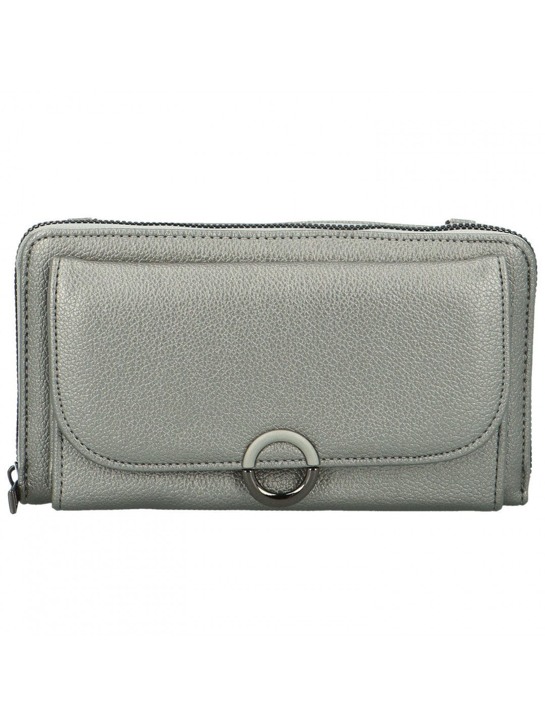 Trendy dámská koženková crossbody peněženka Lukrecius stříbrná