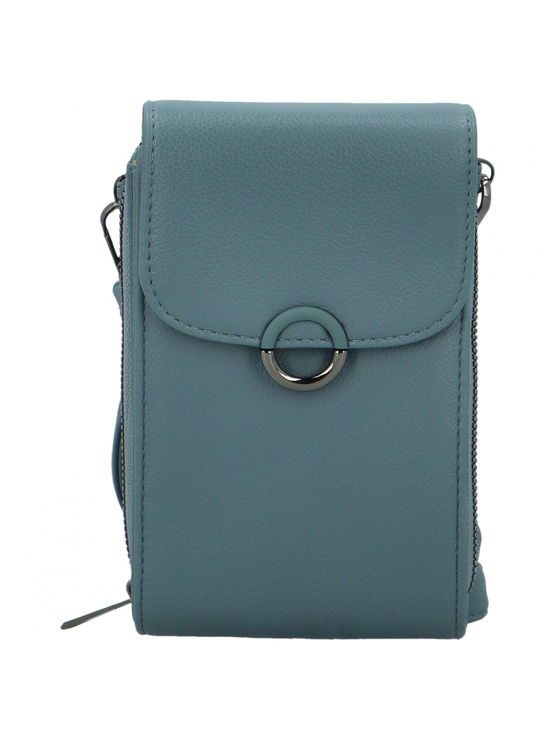 Stylová dámská koženková crossbody kapsa Gabrisa džínově modrá