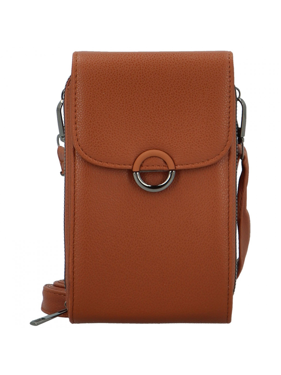 Stylová dámská koženková crossbody kapsa Gabrisa hnědá