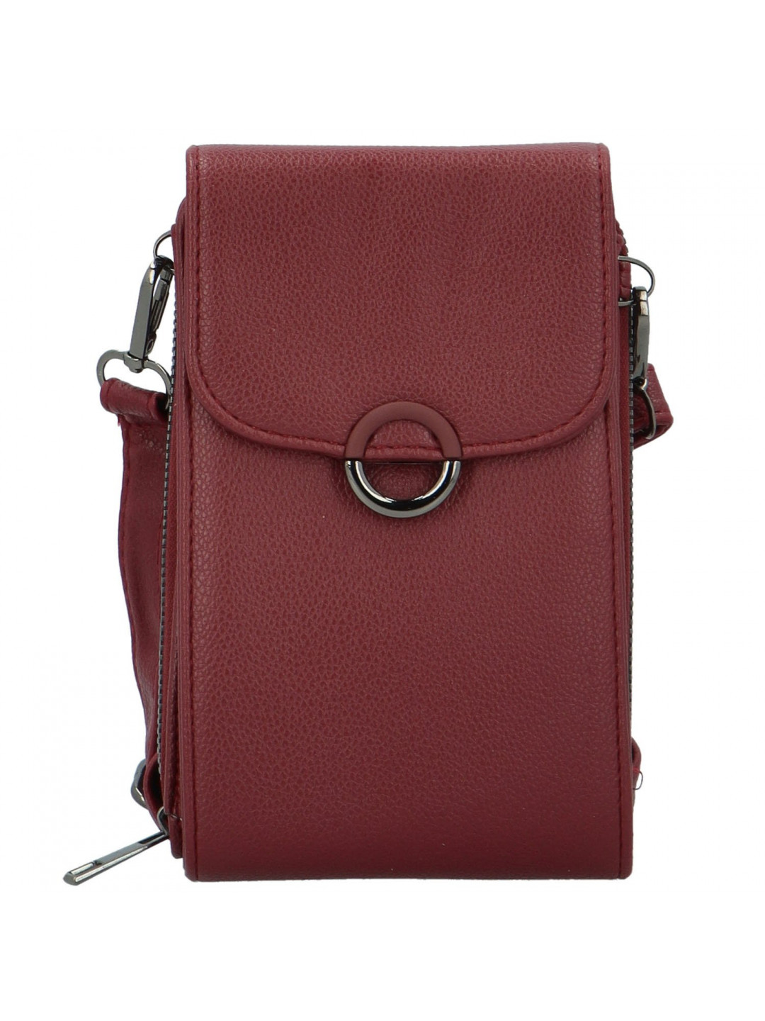 Stylová dámská koženková crossbody kapsa Gabrisa vínová