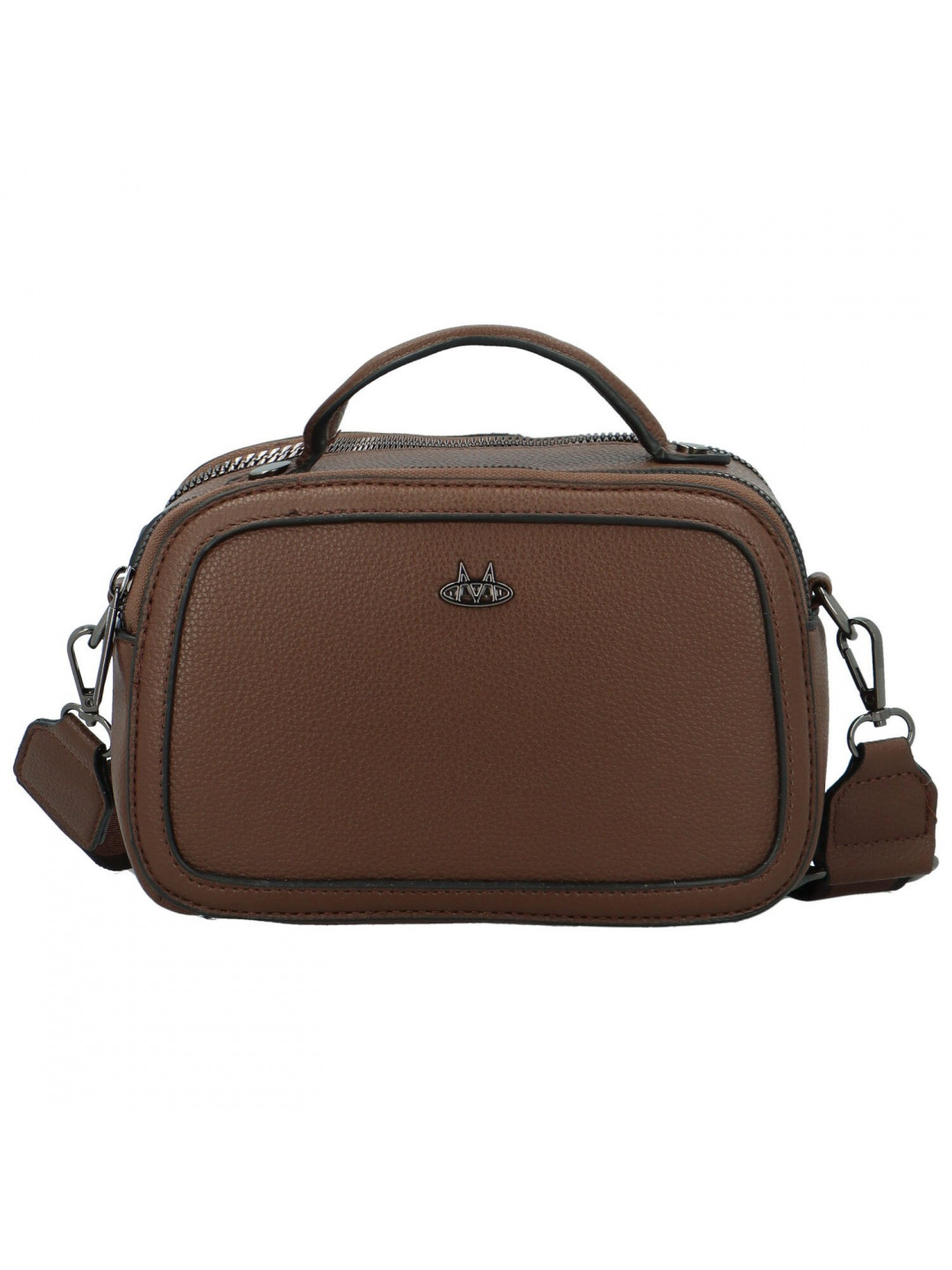 Stylová dámská koženková crossbody kabelka Katin coffee