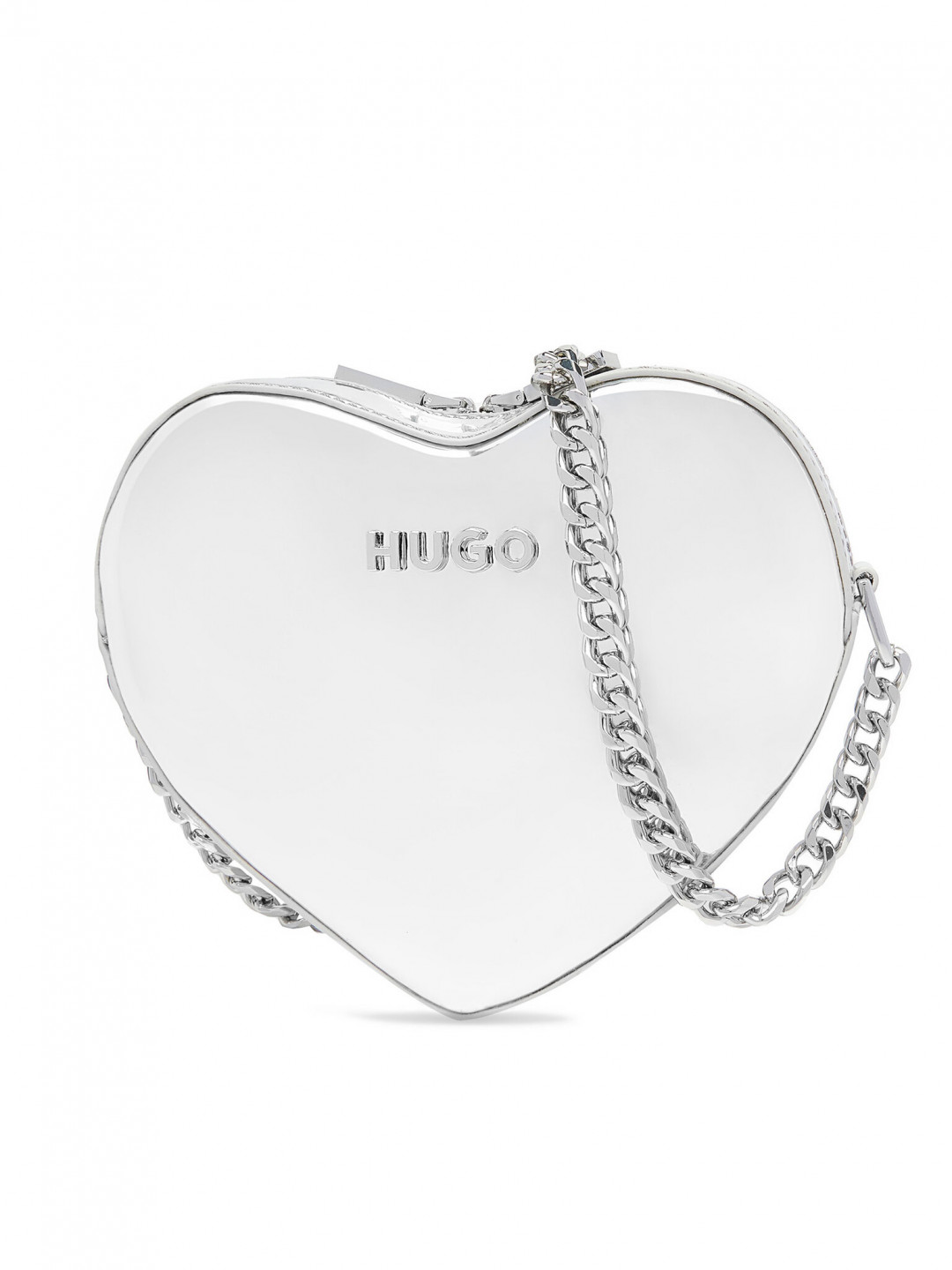 HUGO Kabelka Love Crossbody-L 50536119 Stříbrná