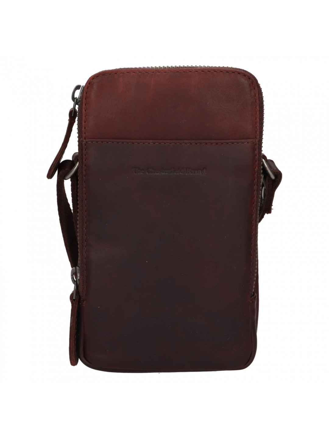 Kožená taška na mobil a doklady The Chesterfield Brand Alesnd – hnědá