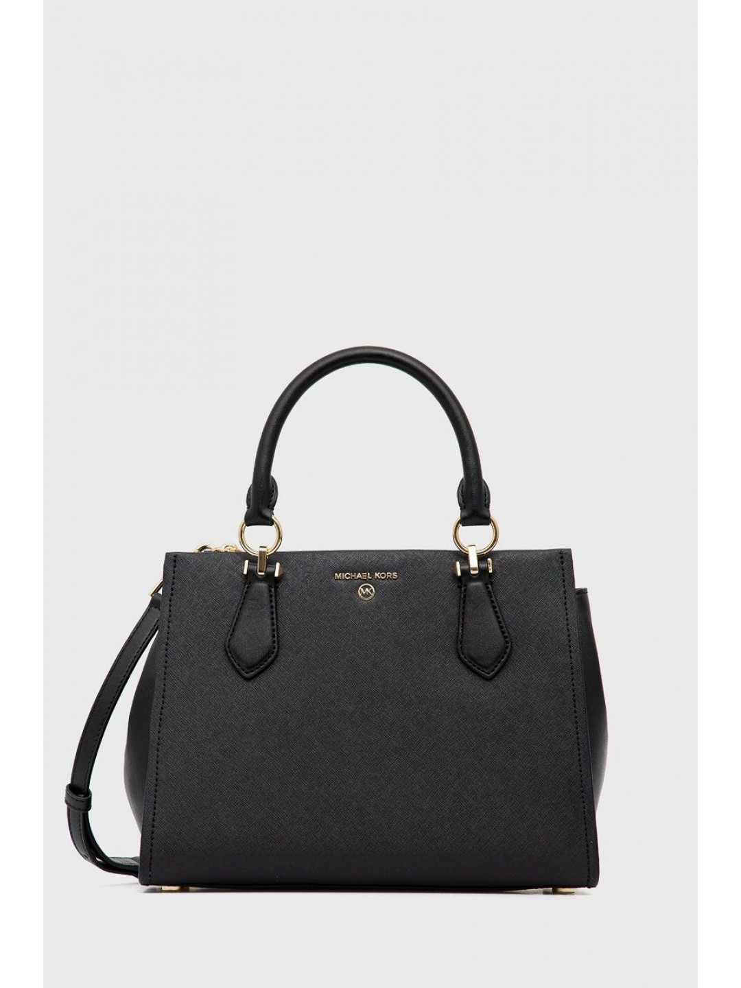 Kožená kabelka MICHAEL Michael Kors hnědá barva