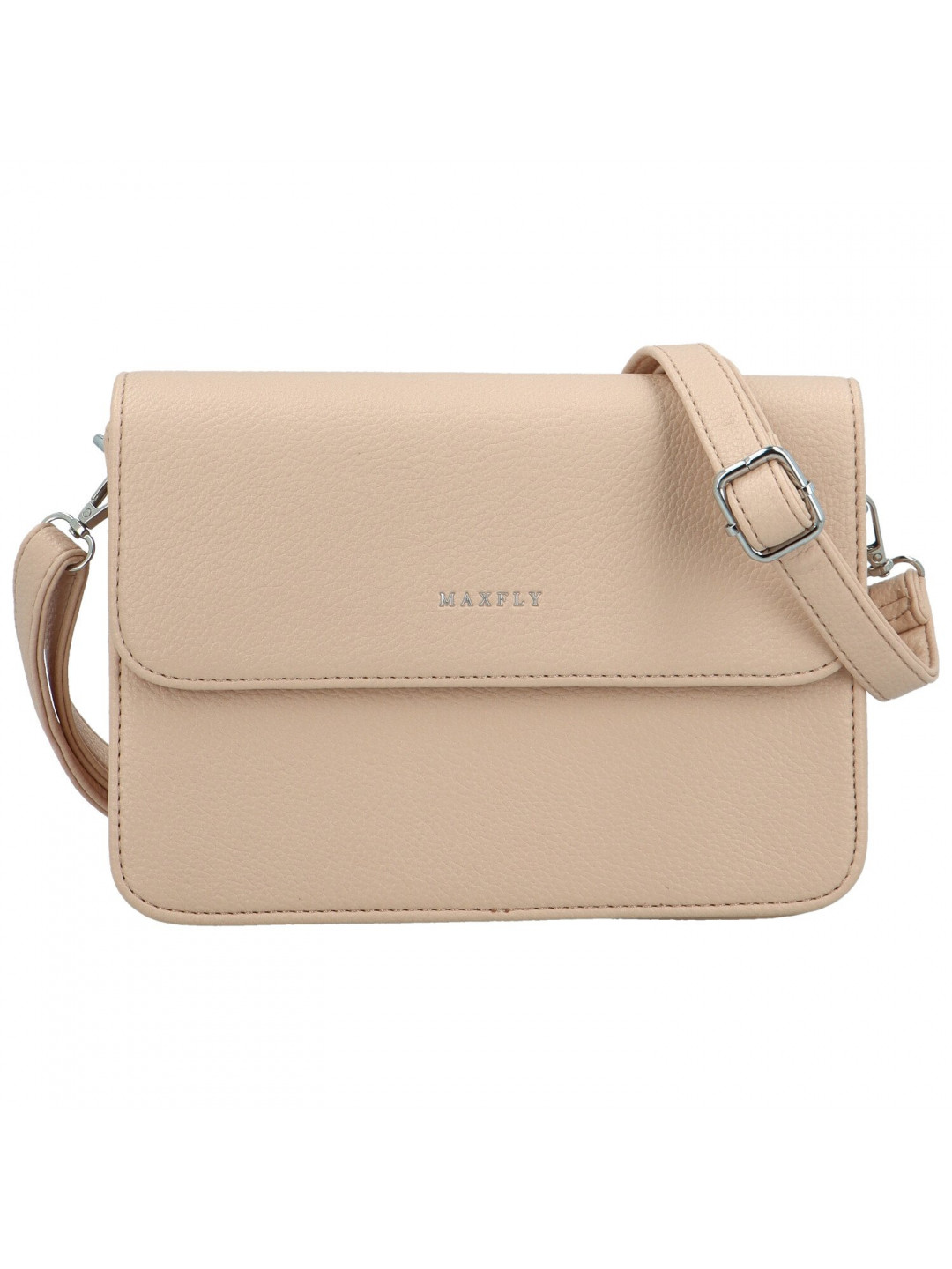 Stylová dámská koženková crossbody kabelka MaxFly Hanele pudrová