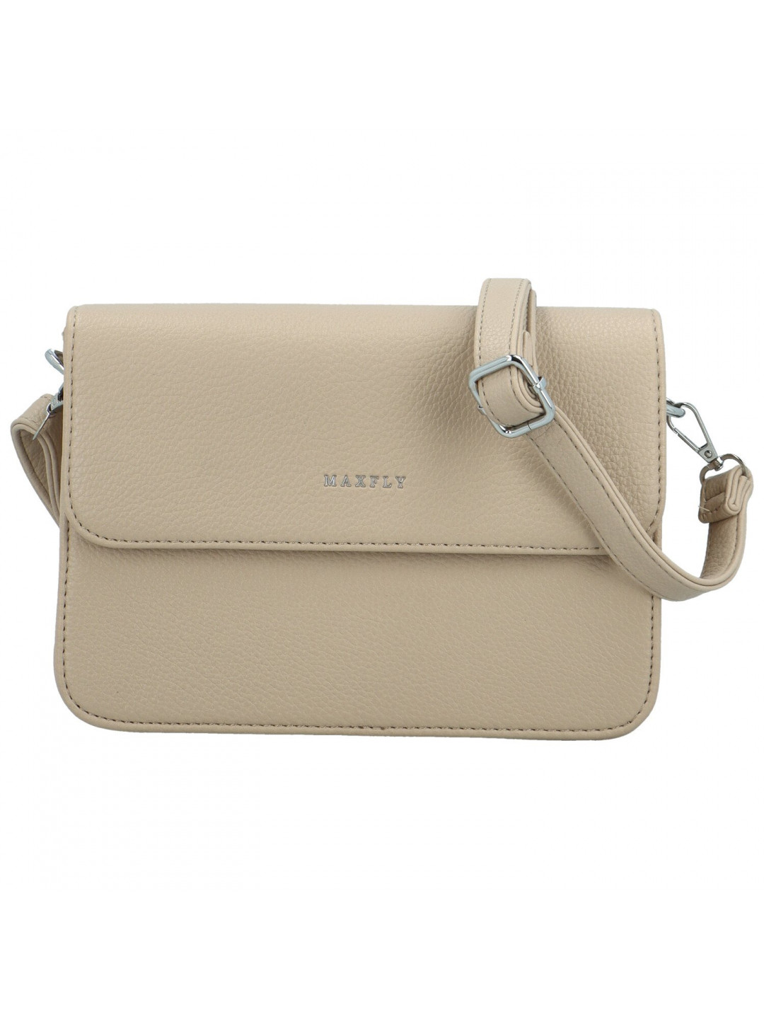 Stylová dámská koženková crossbody kabelka MaxFly Hanele béžová