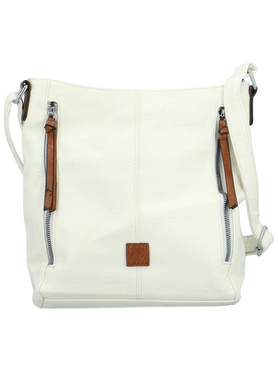 Stylová dámská koženková crossbody kabelka Samer bílá