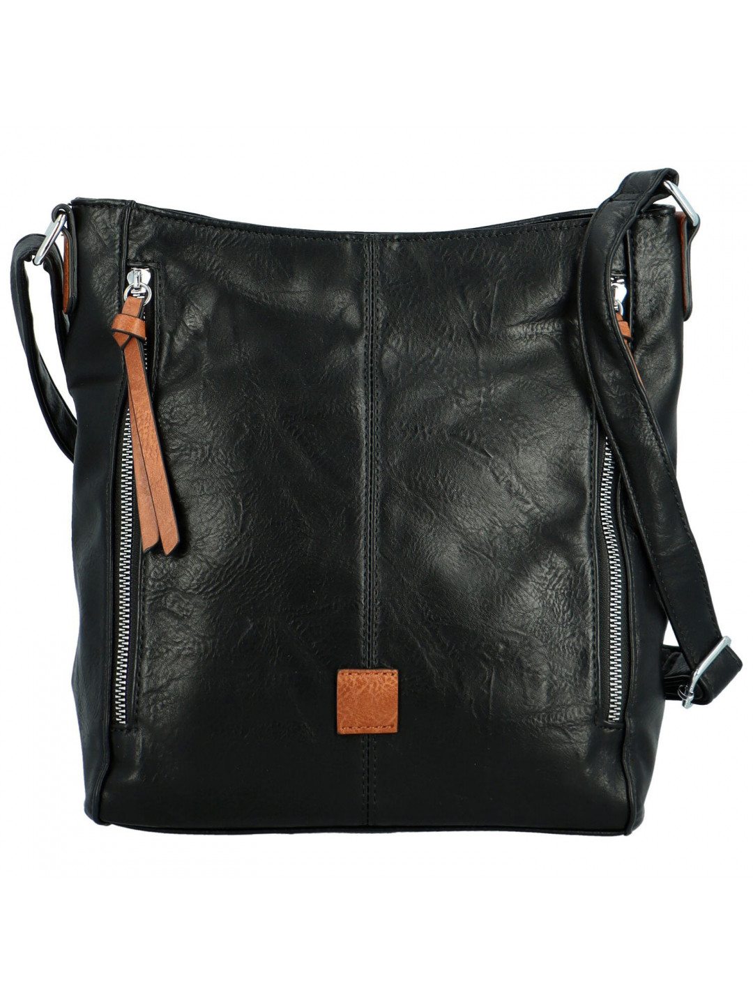 Stylová dámská koženková crossbody kabelka Samer černá
