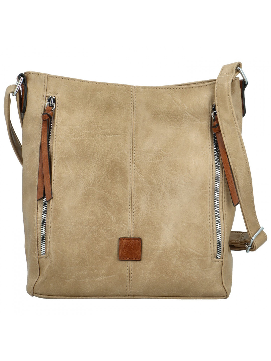 Stylová dámská koženková crossbody kabelka Samer khaki