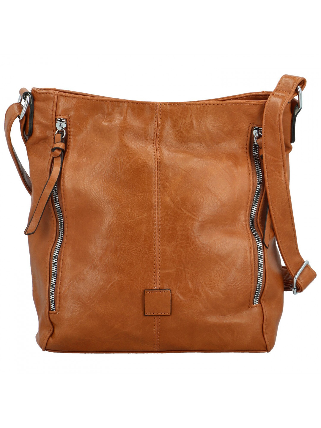 Stylová dámská koženková crossbody kabelka Samer hnědá