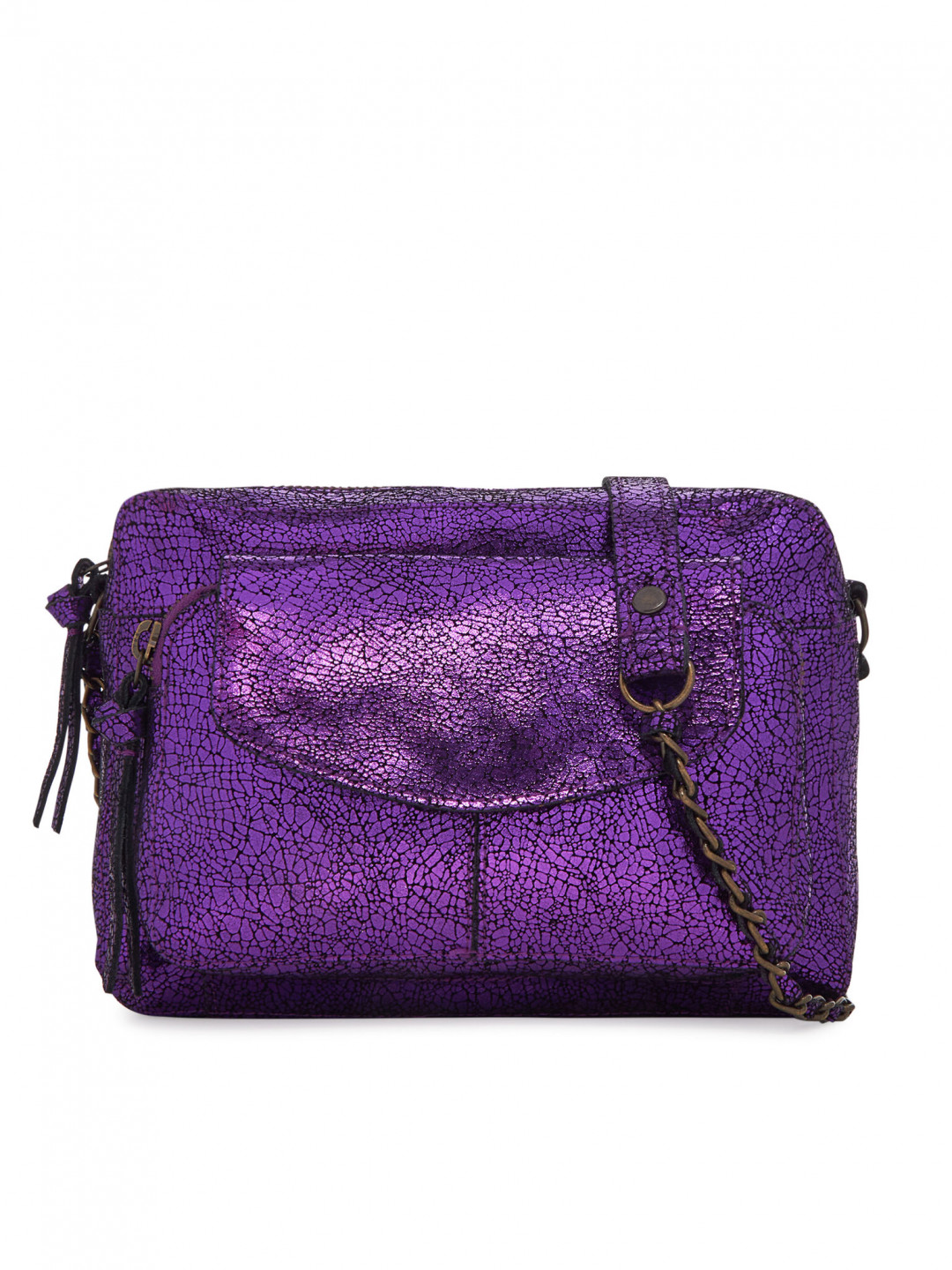 Pieces Kabelka Pcnaina Leather Cross Body Fc Noos 17063358 Fialová