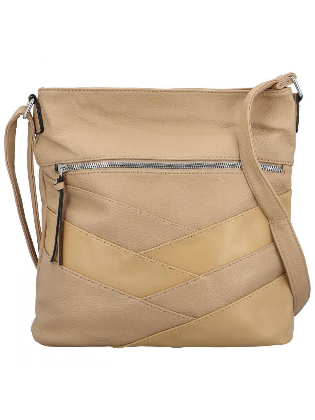 Stylová dámská koženková crossbody kabelka Felici béžová
