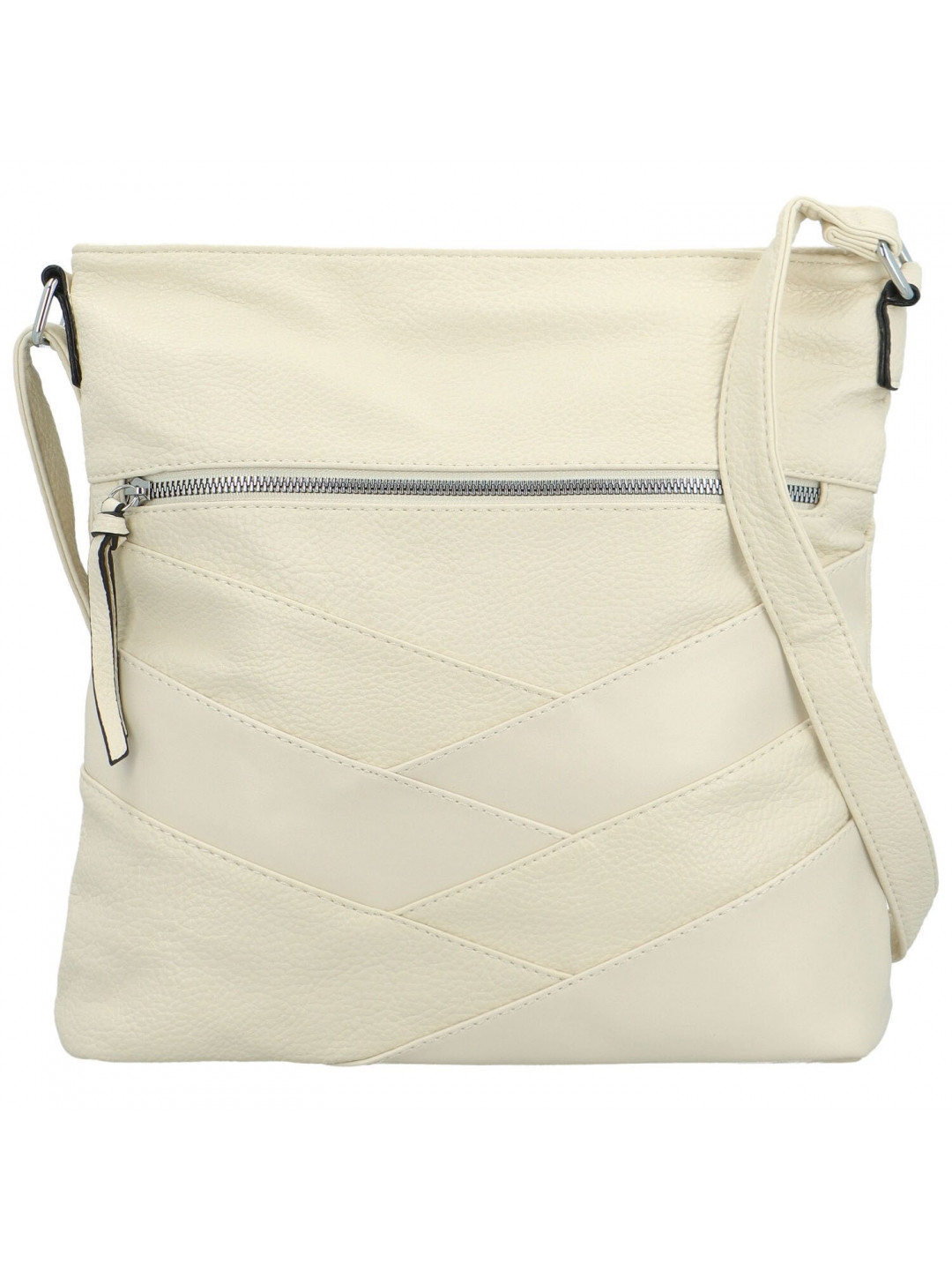 Stylová dámská koženková crossbody kabelka Felici krémová