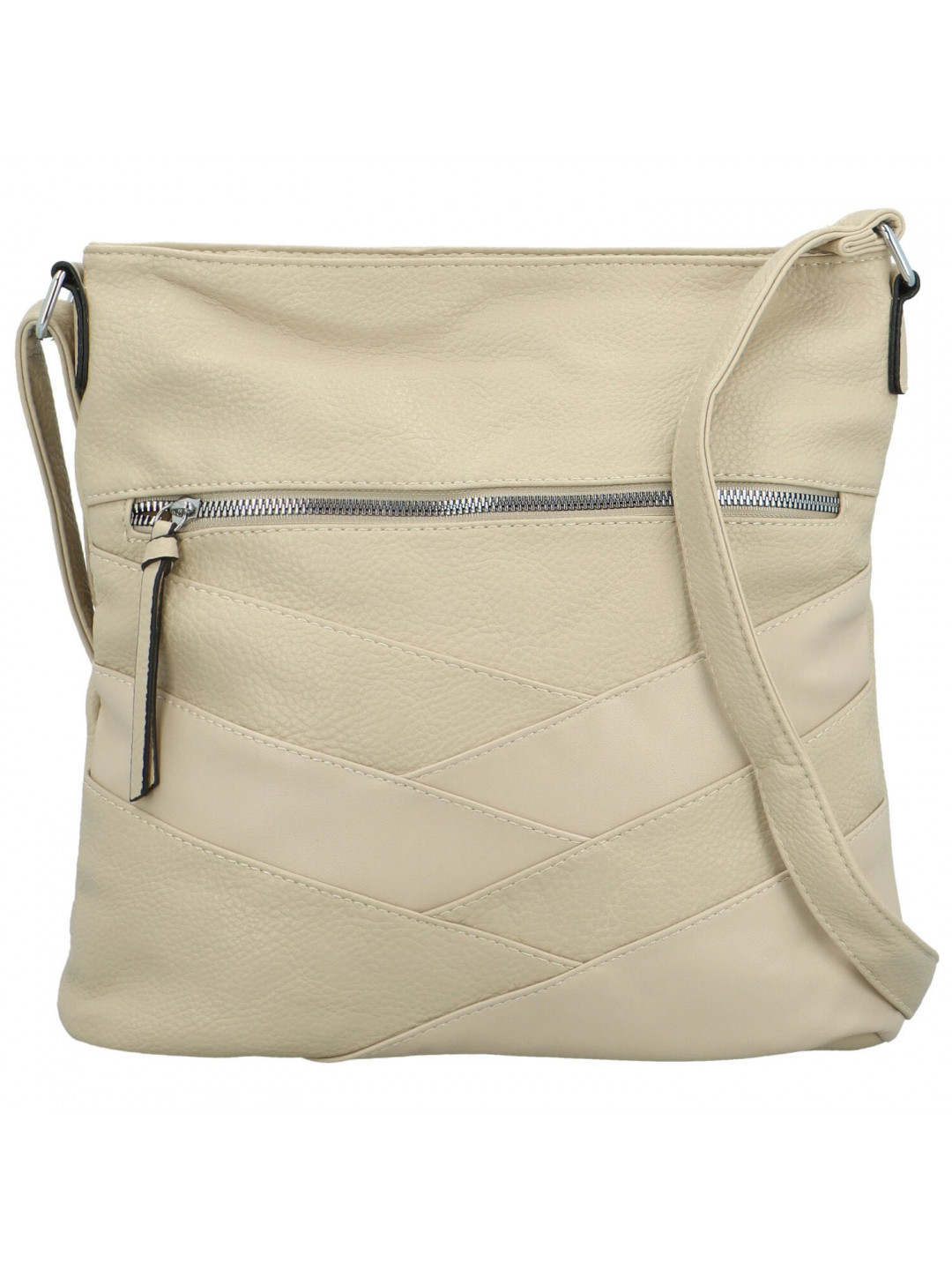 Stylová dámská koženková crossbody kabelka Felici světle béžová