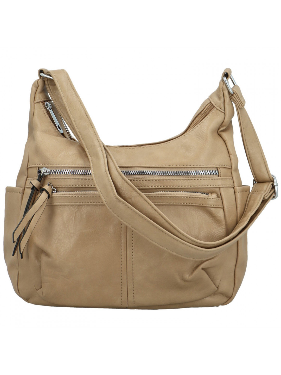 Stylová dámská koženková crossbody kabelka Palmira khaki