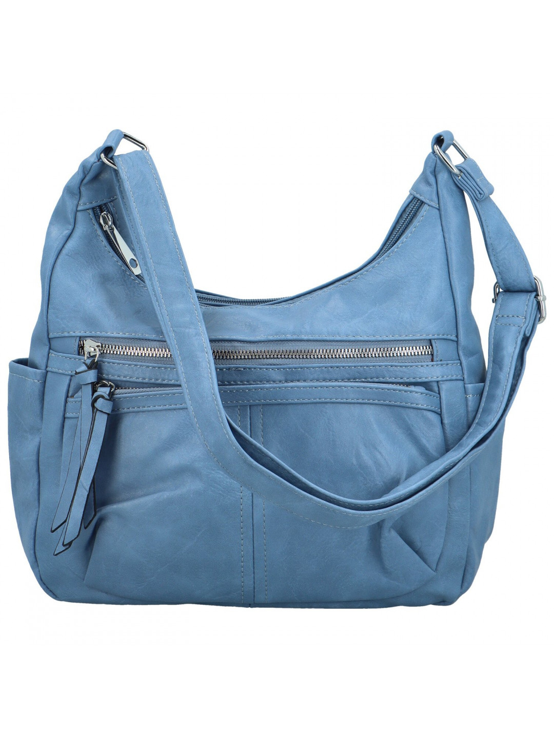 Stylová dámská koženková crossbody kabelka Palmira džínově modrá