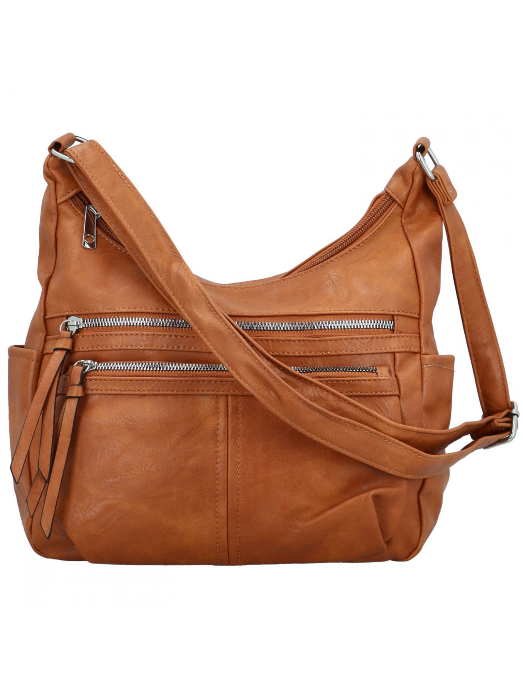 Stylová dámská koženková crossbody kabelka Palmira hnědá