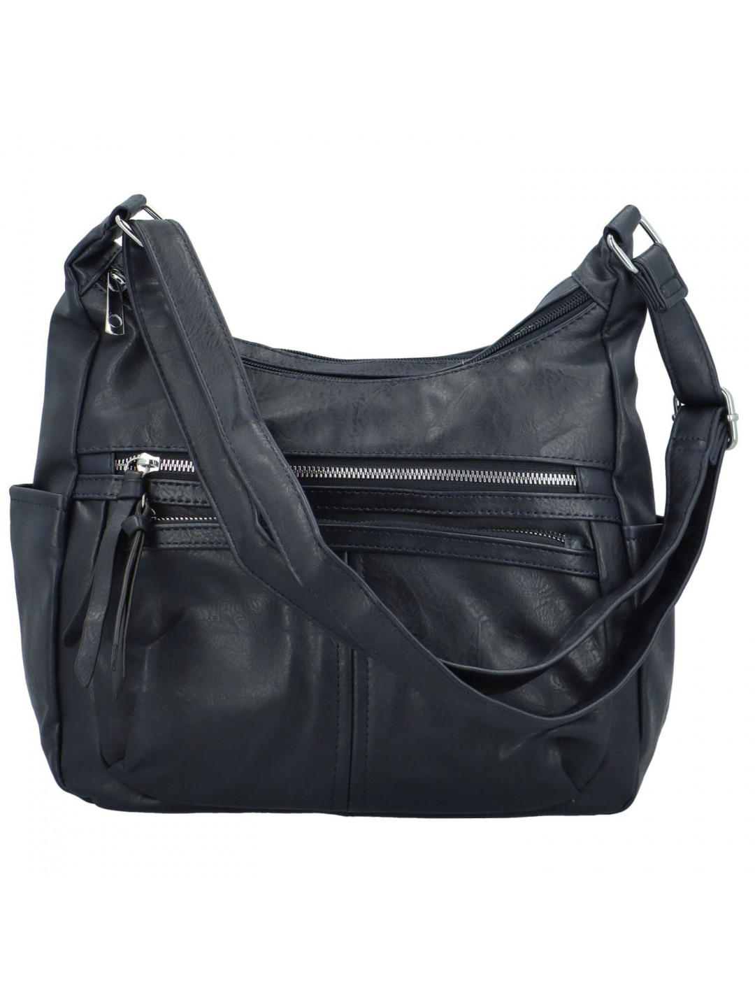 Stylová dámská koženková crossbody kabelka Palmira tmavě modrá
