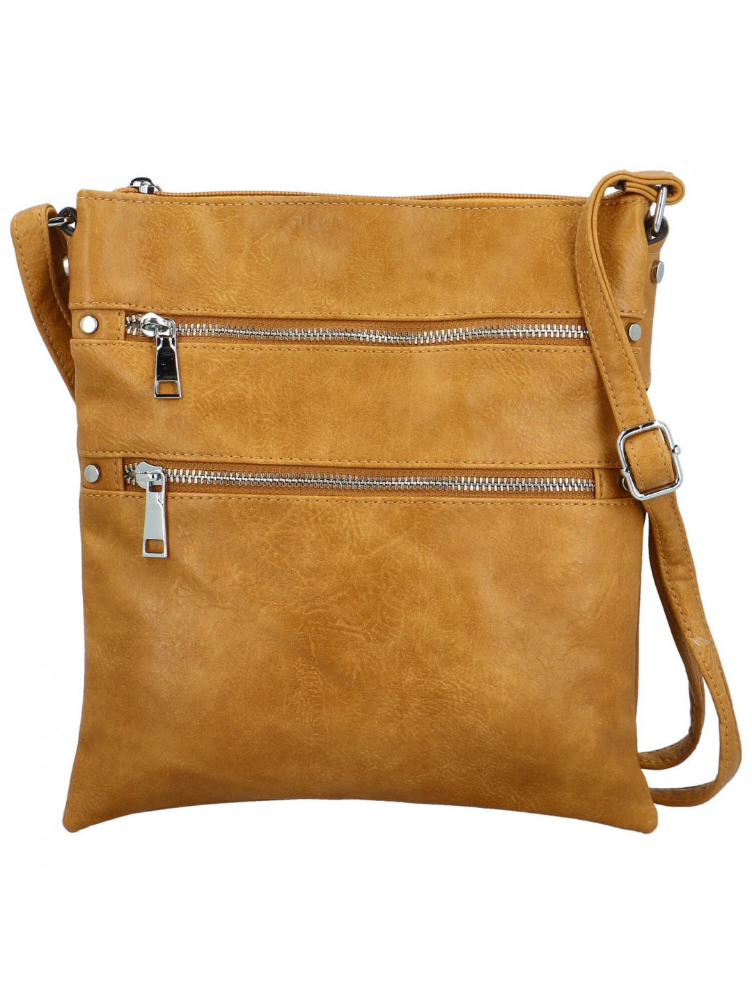 Stylová dámská koženková crossbody kabelka Melisandra žlutá