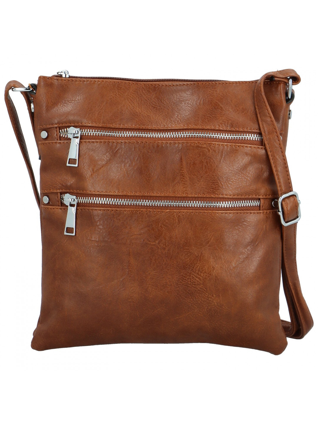 Stylová dámská koženková crossbody kabelka Melisandra hnědá