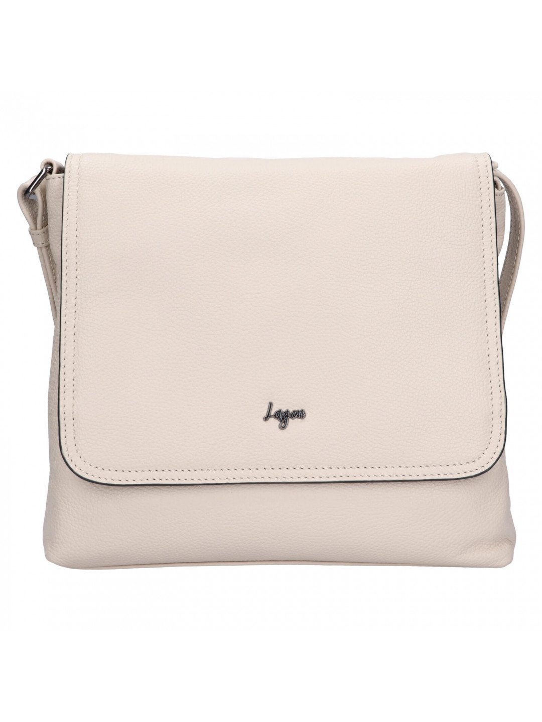 Dámská kožená crossbody kabelka Lagen Lotte – krémová