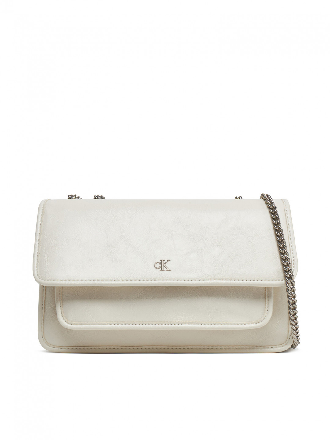 Calvin Klein Jeans Kabelka Chain Ew Flap Conv Chain Bag LV04K3084G Écru