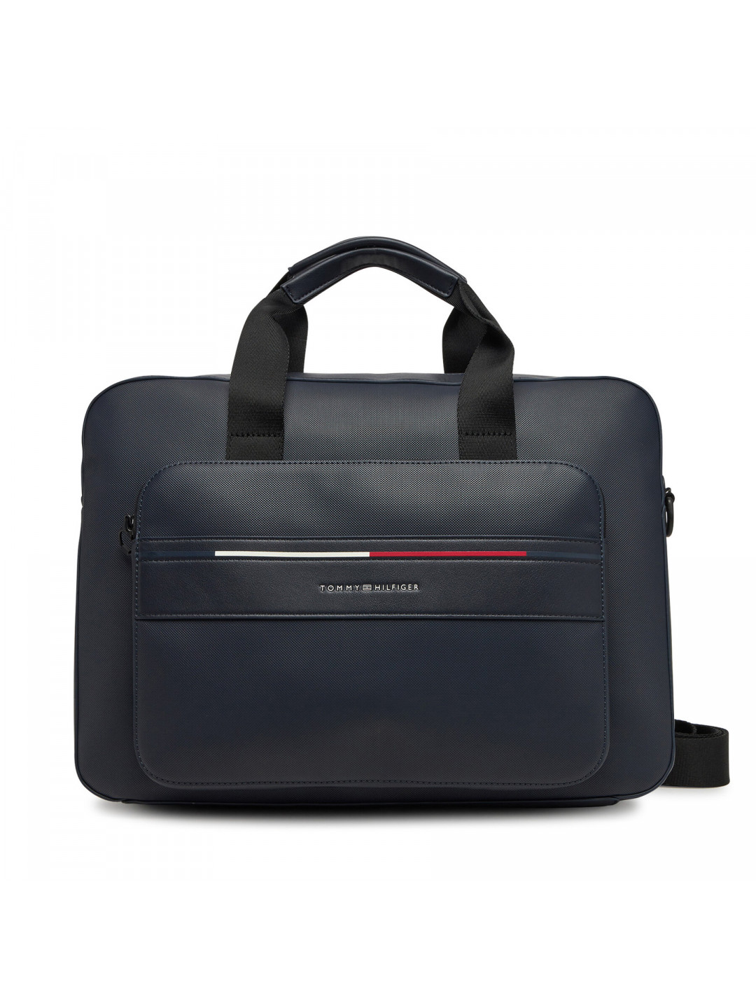 Brašna na notebook Tommy Hilfiger Th Foundation Computer Bag AM0AM13198 Tmavomodrá