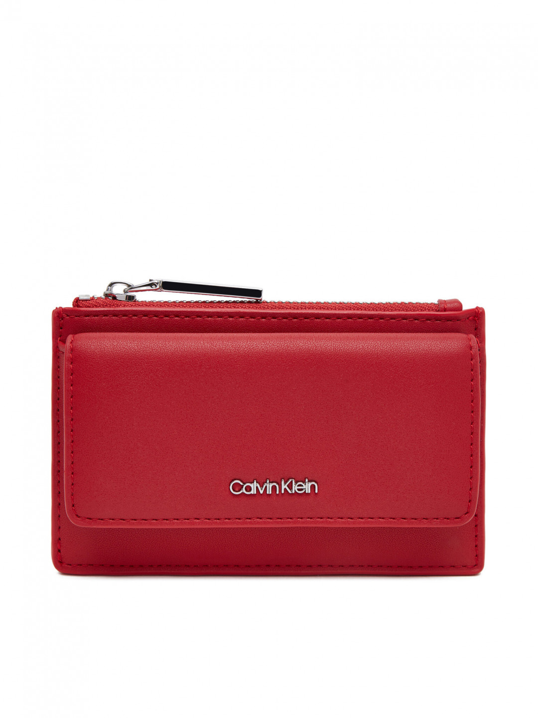 Calvin Klein Velká dámská peněženka Ck Must Zip Flap Cardholder K60K612941 Červená