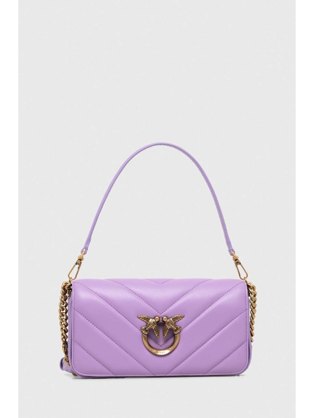 Kožená kabelka Pinko fialová barva 100068 A136