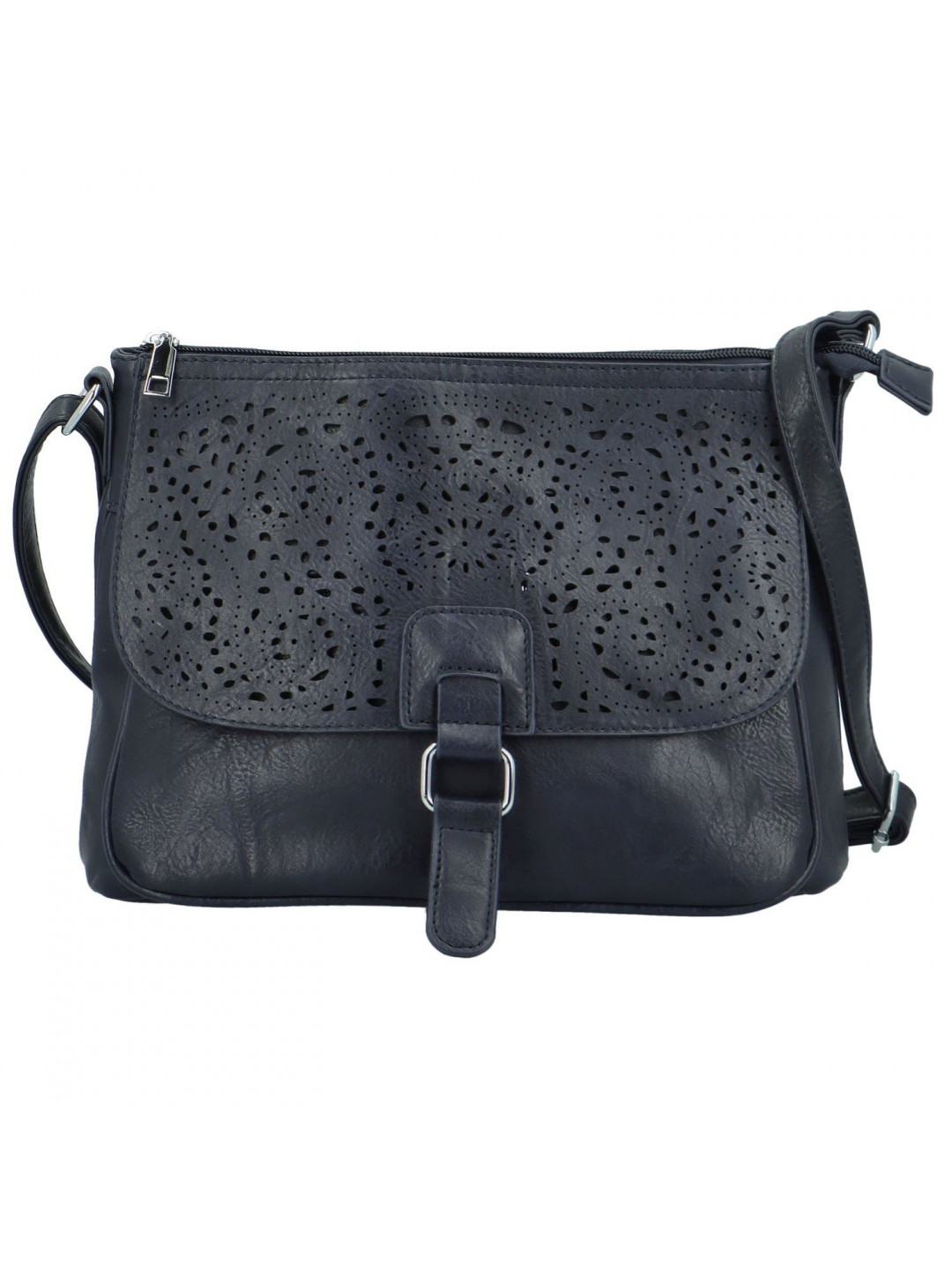 Stylová dámská koženková crossbody kabelka Stacy tmavě modrá