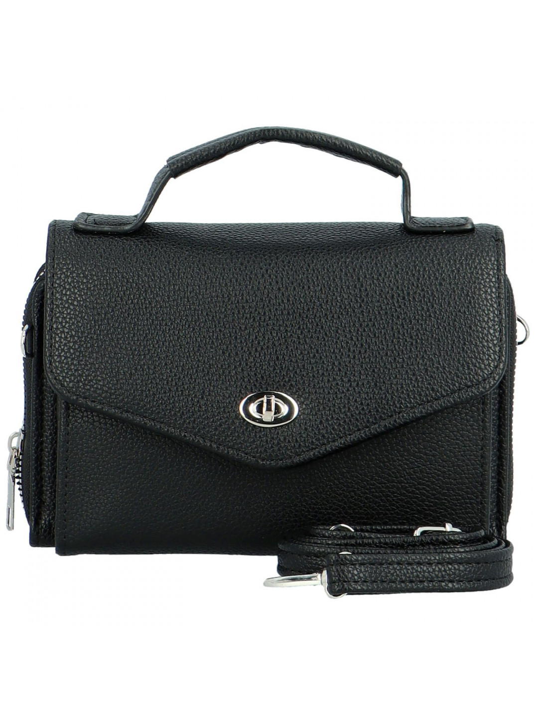 Stylová dámská koženková mini crossbody kabelka Milax černá