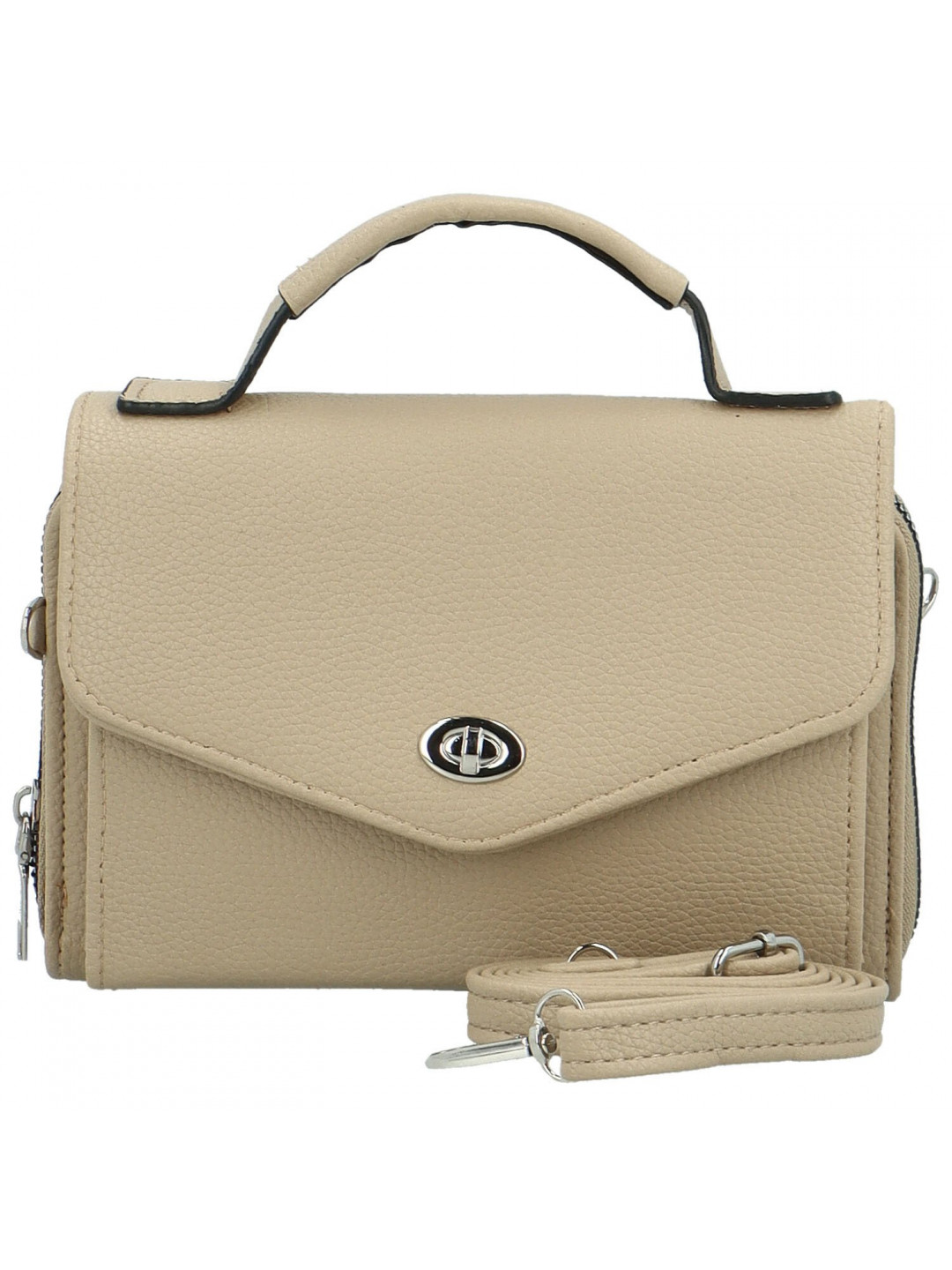 Stylová dámská koženková mini crossbody kabelka Milax béžová