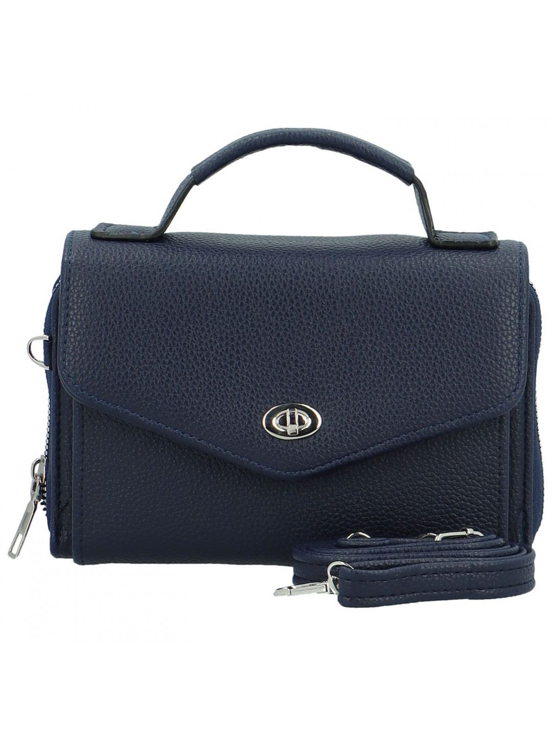 Stylová dámská koženková mini crossbody kabelka Milax tmavě modrá