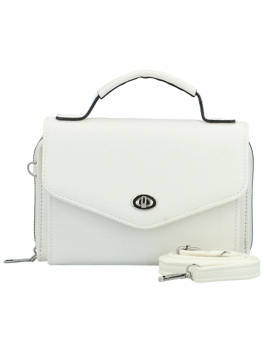 Stylová dámská koženková mini crossbody kabelka Milax bílá
