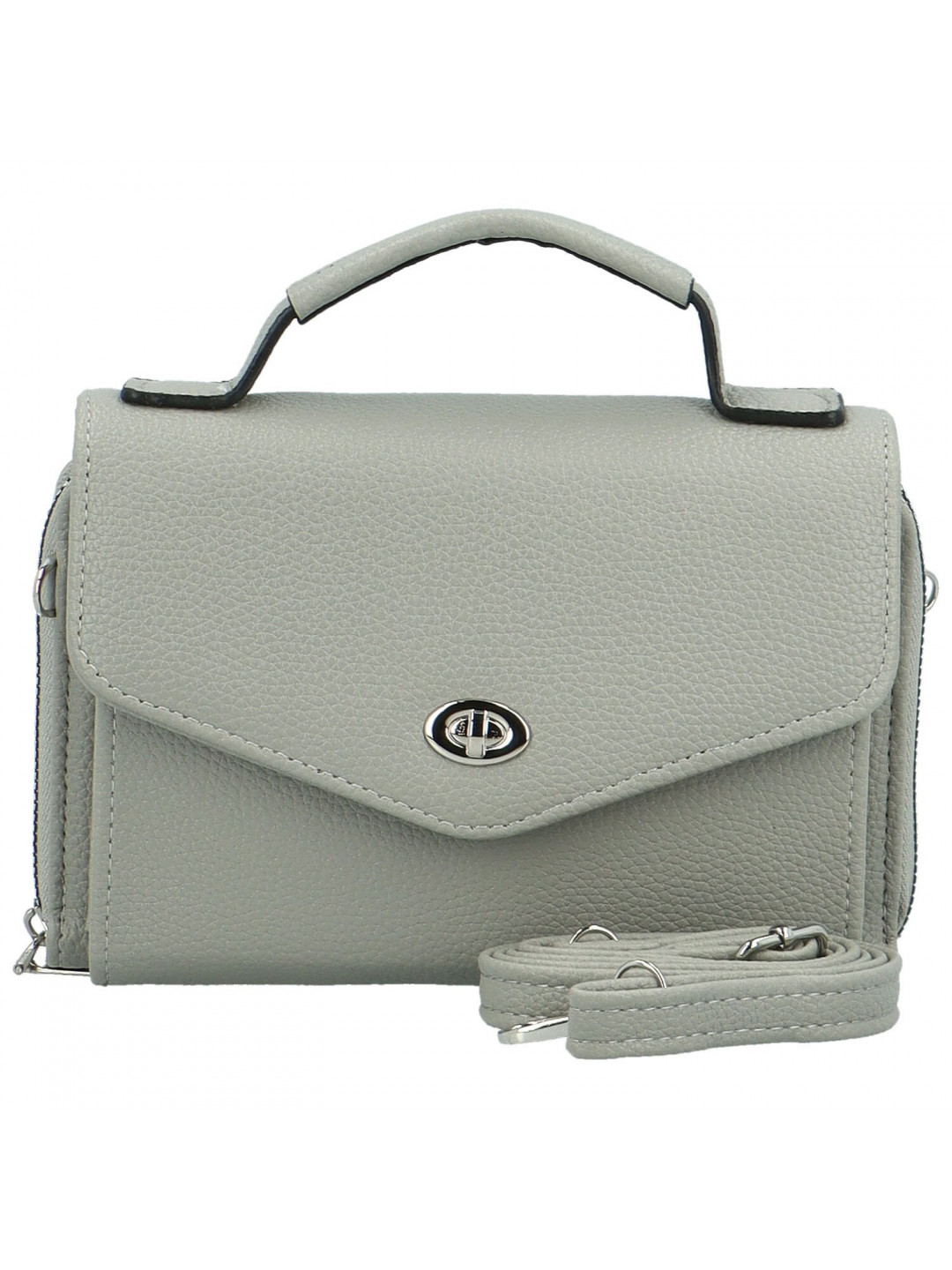 Stylová dámská koženková mini crossbody kabelka Milax šedá
