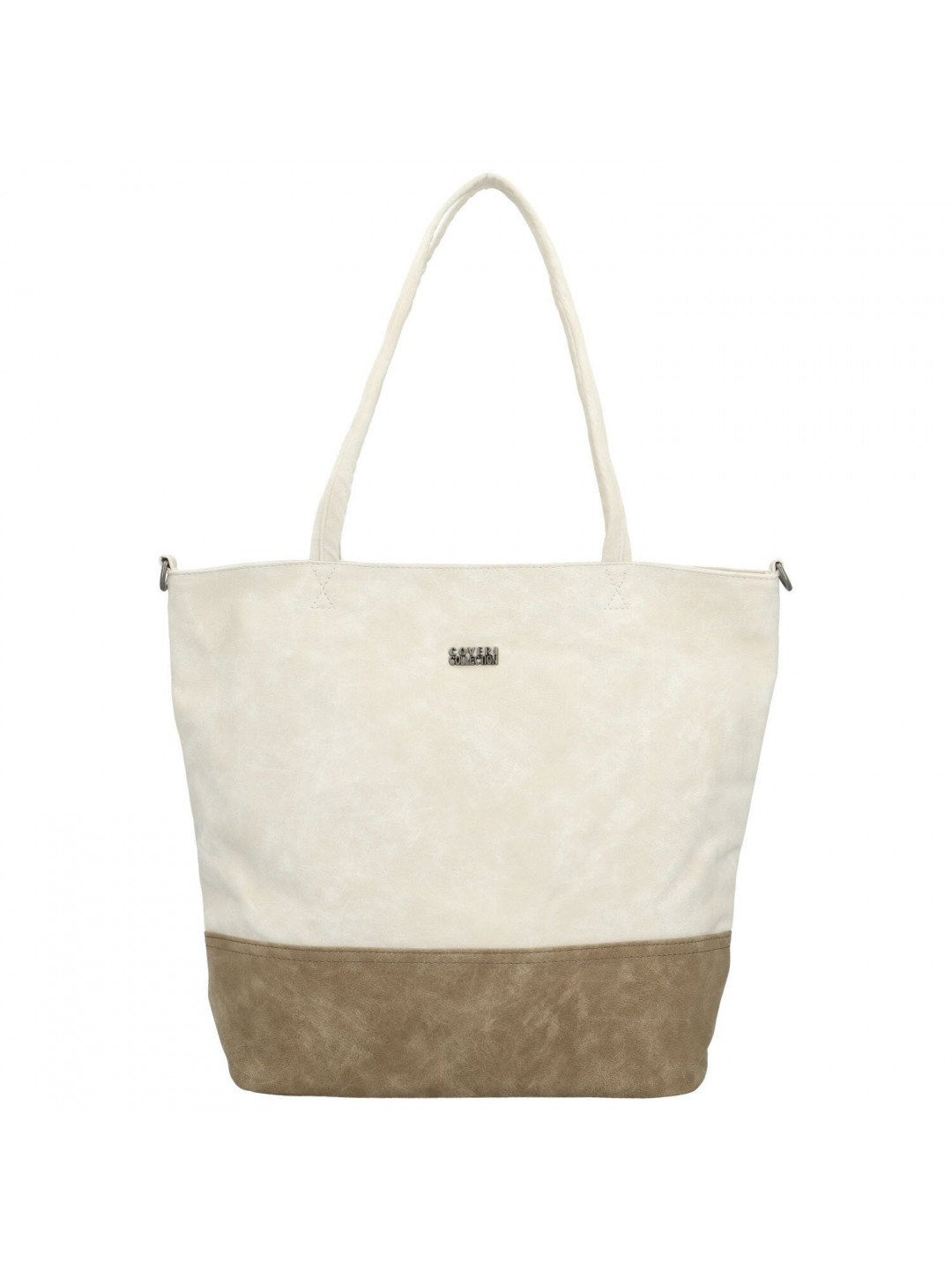 Trendy dámská koženková kabelka na rameno Jigme krémová