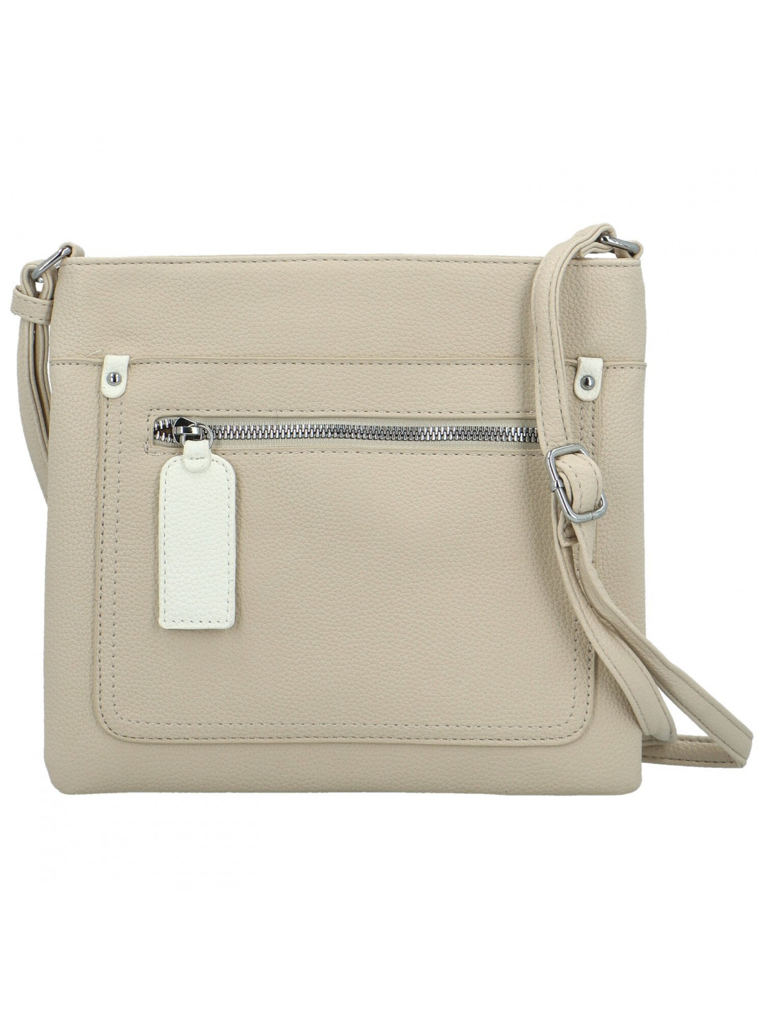 Stylová dámská koženková crossbody kabelka Walida krémová
