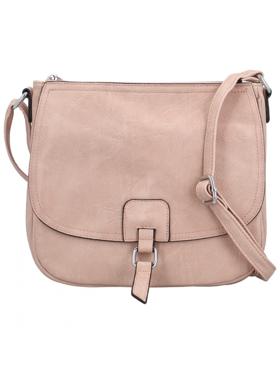 Trendy dámská koženková crossbody kabelka Samira růžová