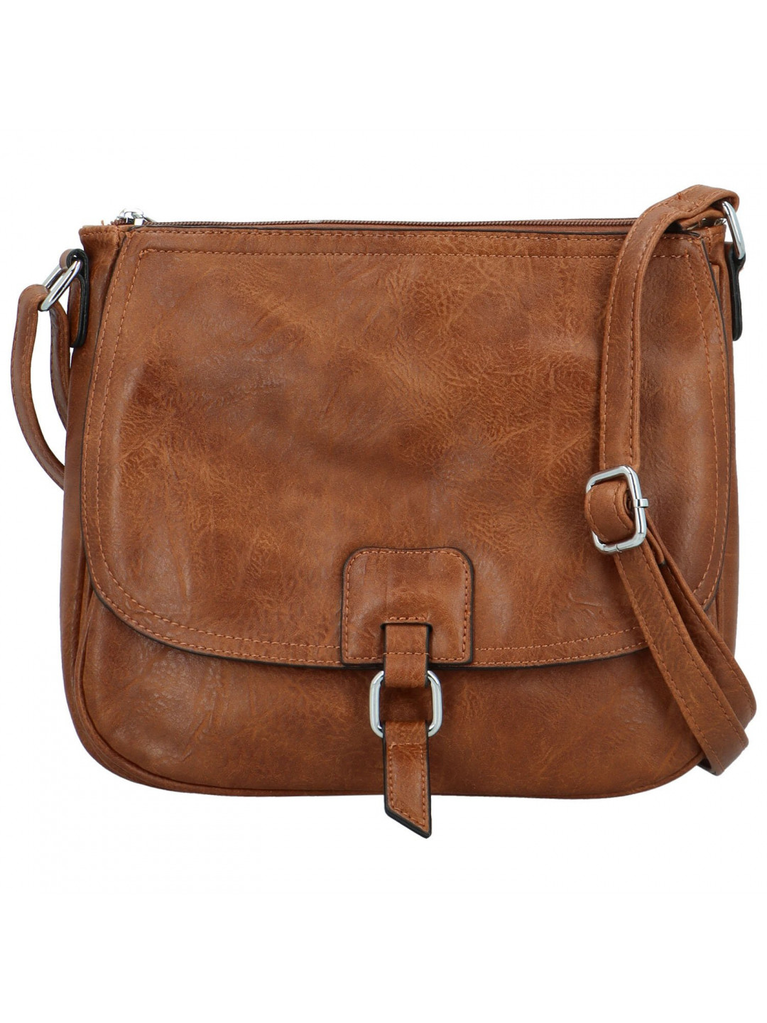 Trendy dámská koženková crossbody kabelka Samira hnědá