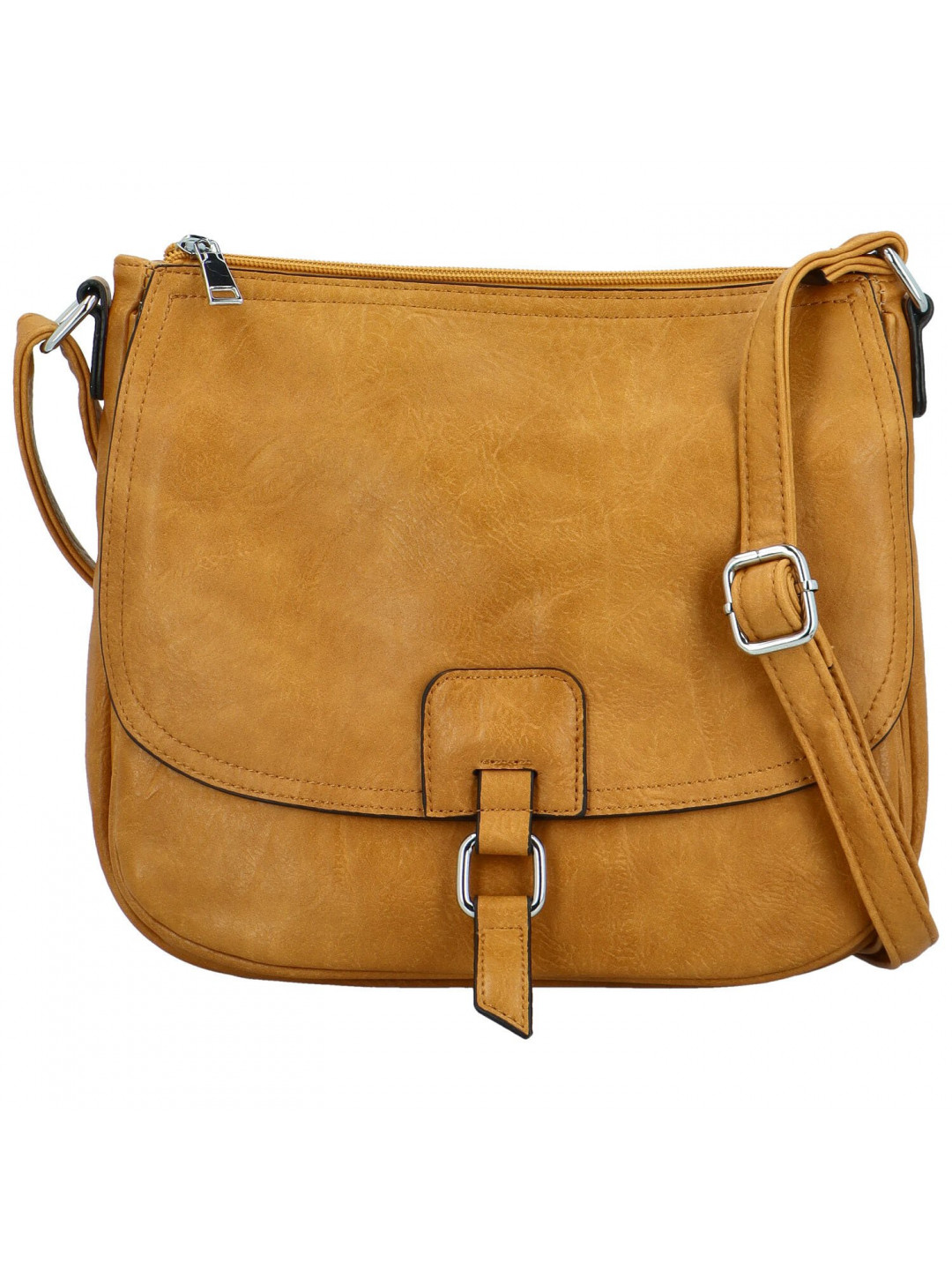 Trendy dámská koženková crossbody kabelka Samira žlutá