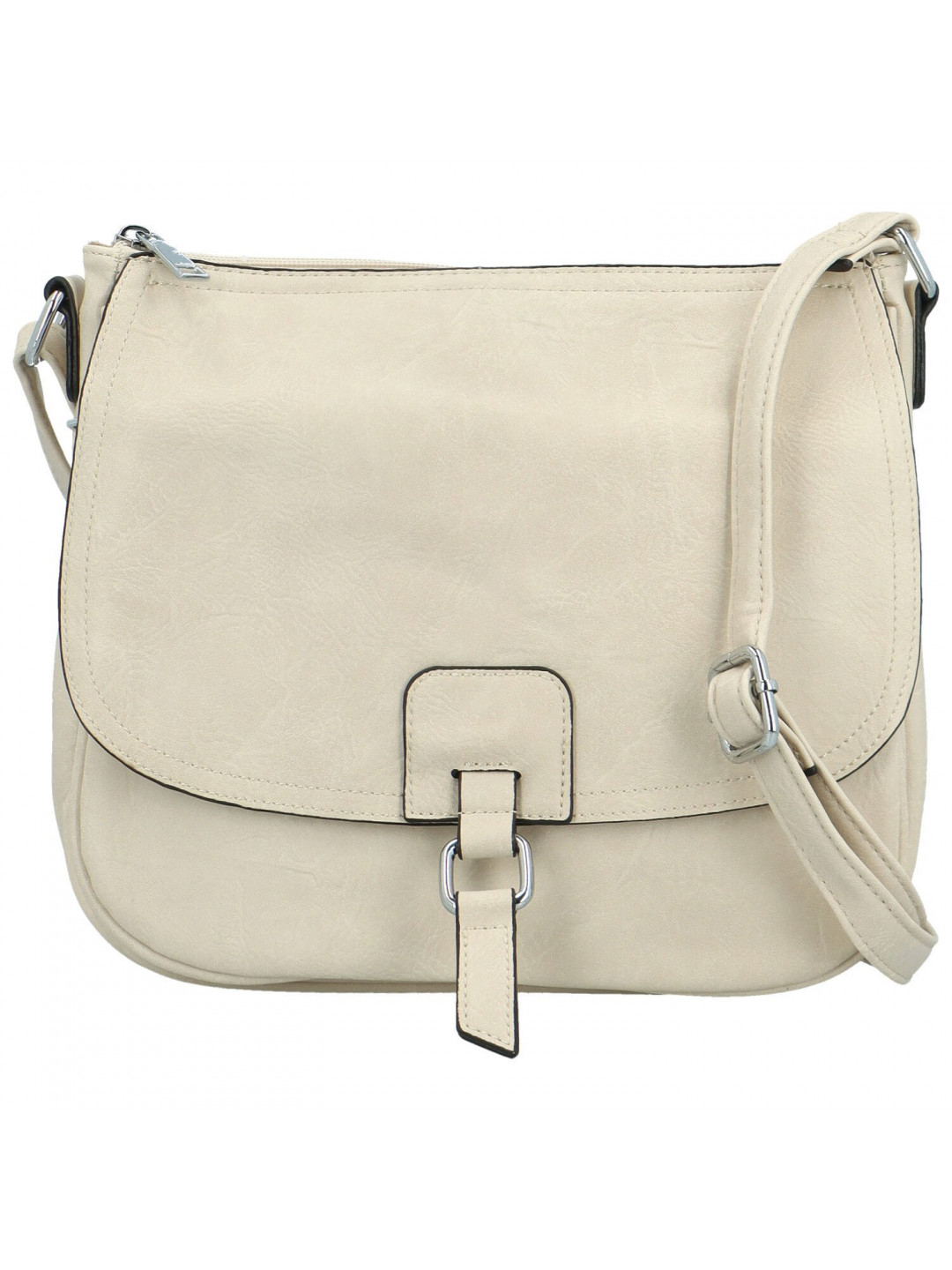 Trendy dámská koženková crossbody kabelka Samira krémová