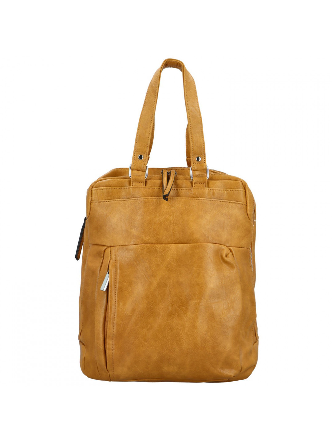 Stylový dámský koženkový kabelko-batoh Frances žlutý