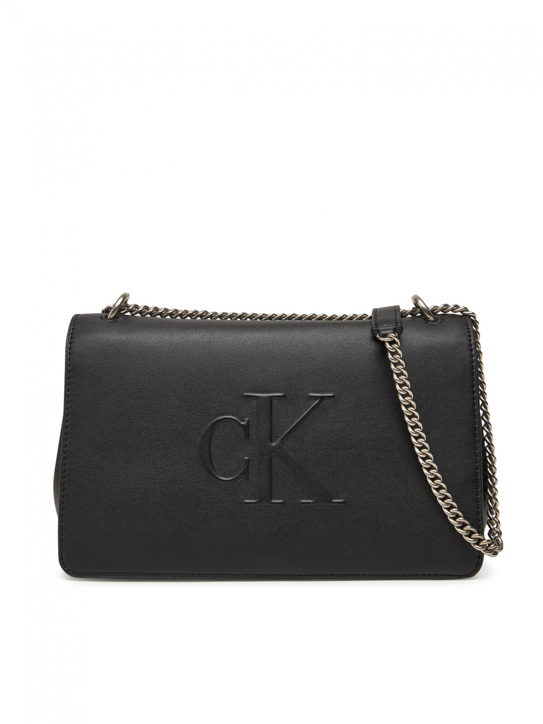 Calvin Klein Jeans Kabelka Sculpted Ew Flap Conv Chain LV04K3035G Černá