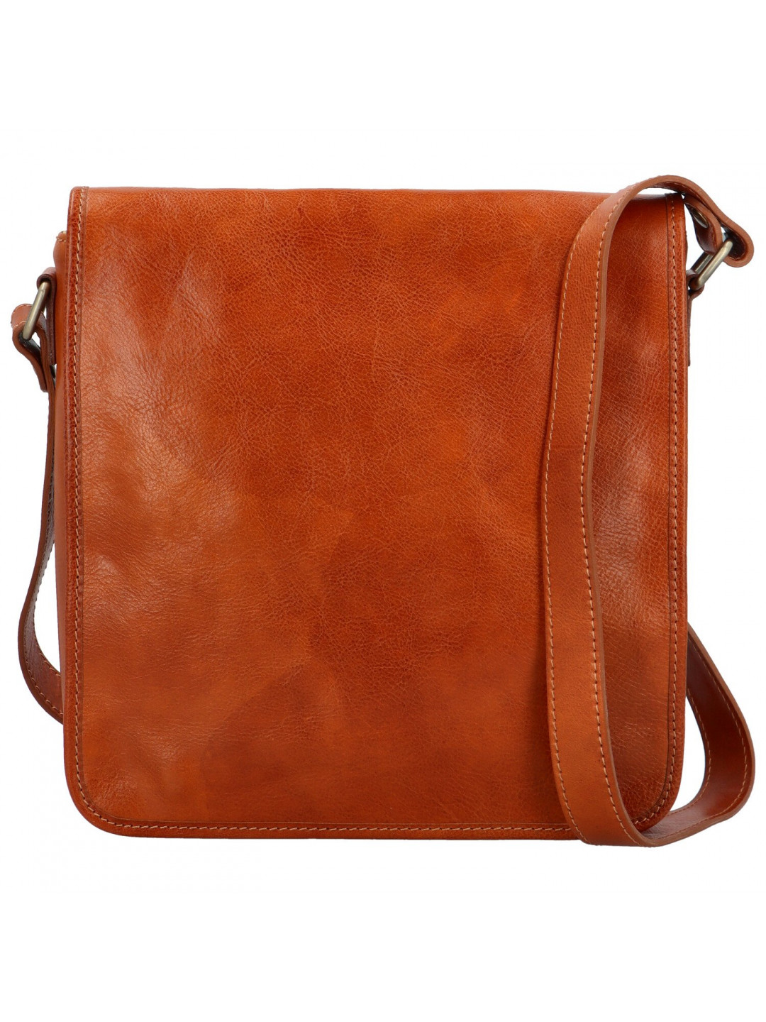 Kožená crossbody taška koňaková – Delami Mason new