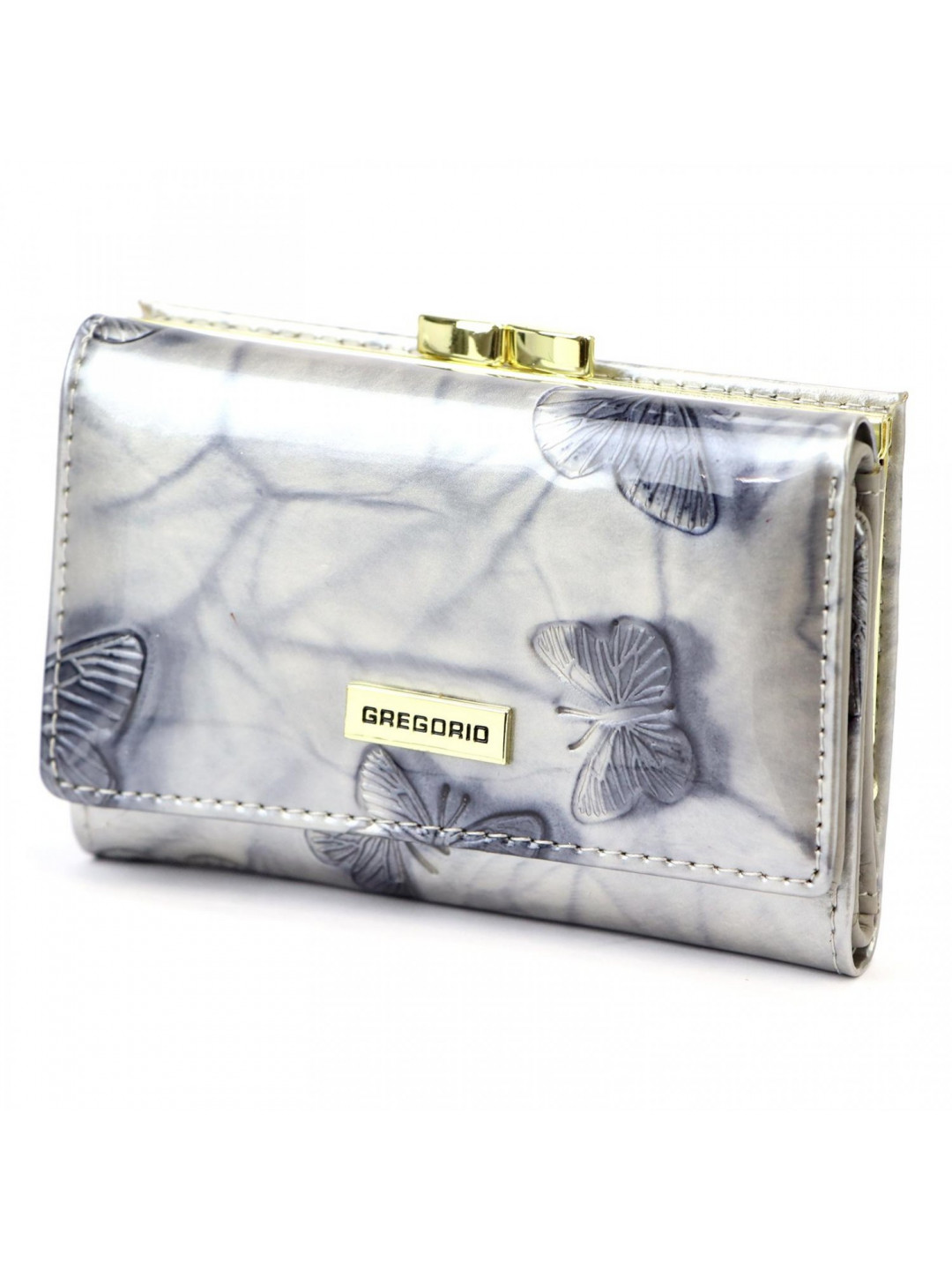 Luxusní dámská kožená peněženka s motýlky Gregorio Sihle krémová