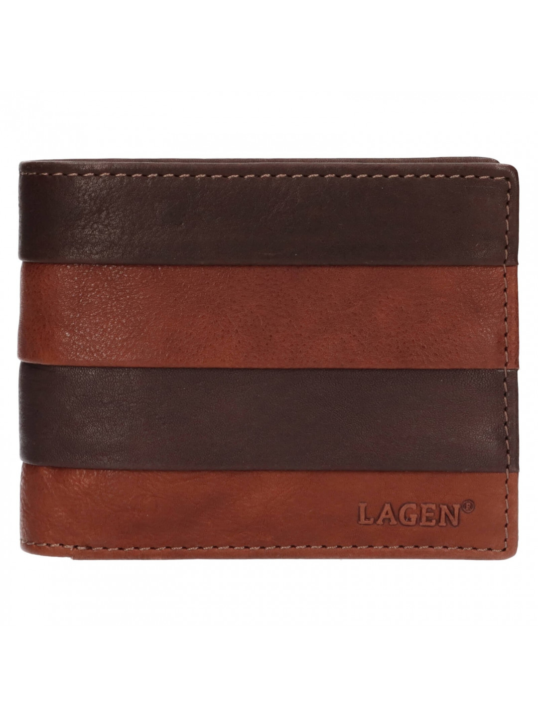 Pánská kožená peněženka Lagen Kubba – hnědá