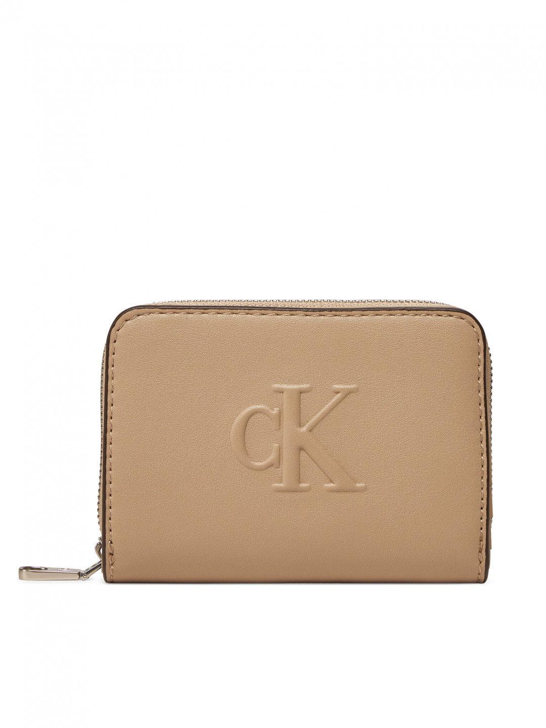 Calvin Klein Jeans Malá dámská peněženka Sculpted Med Zip Around Wallet LV04K1004G Béžová