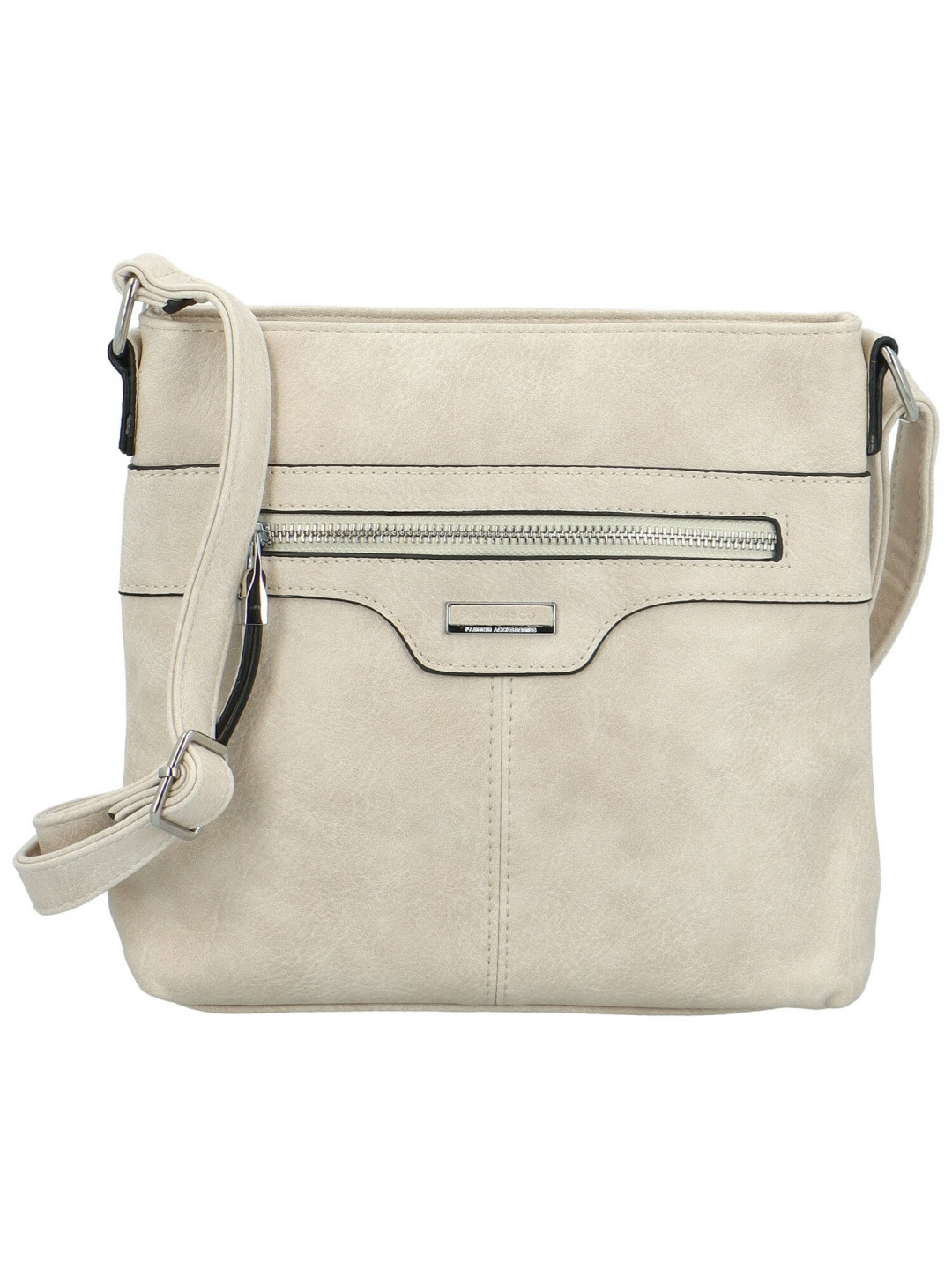 Trendy dámská koženková crossbody kabelka Laia krémová