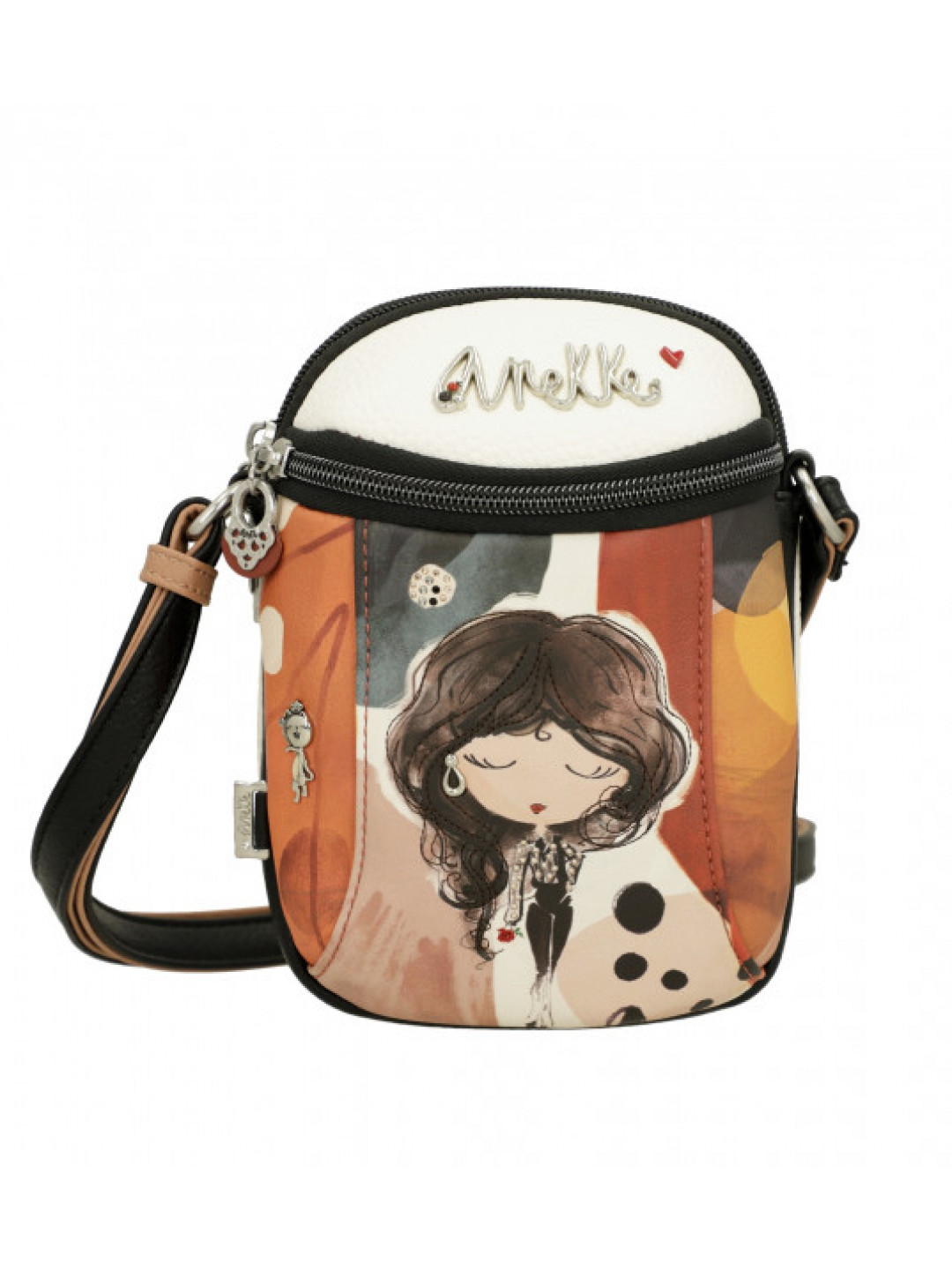 Anekke malá crossbody kabelka Alma Brita hnědo-černá