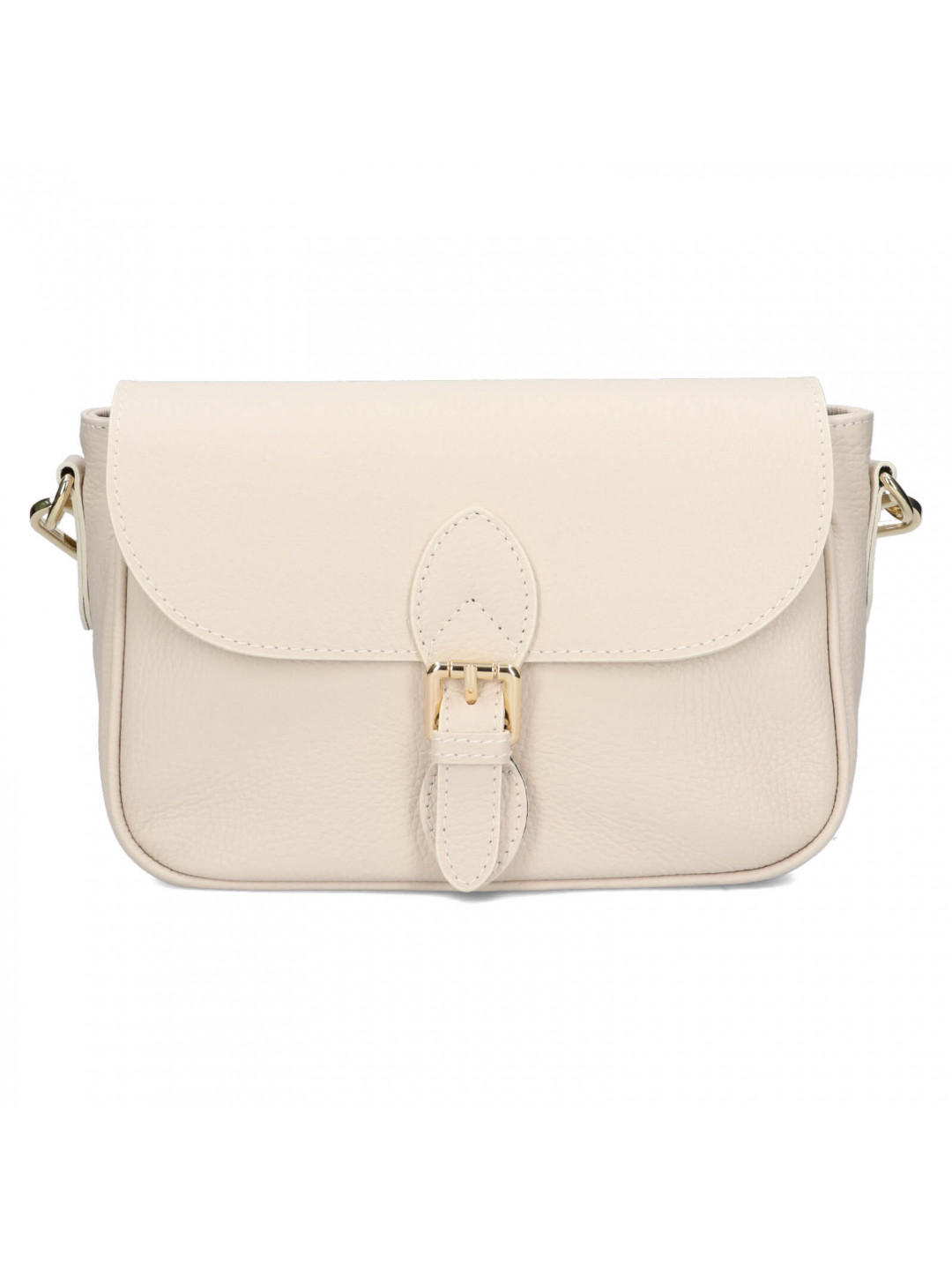 Dámská kožená crossbody kabelka Italia Melanis – krémová